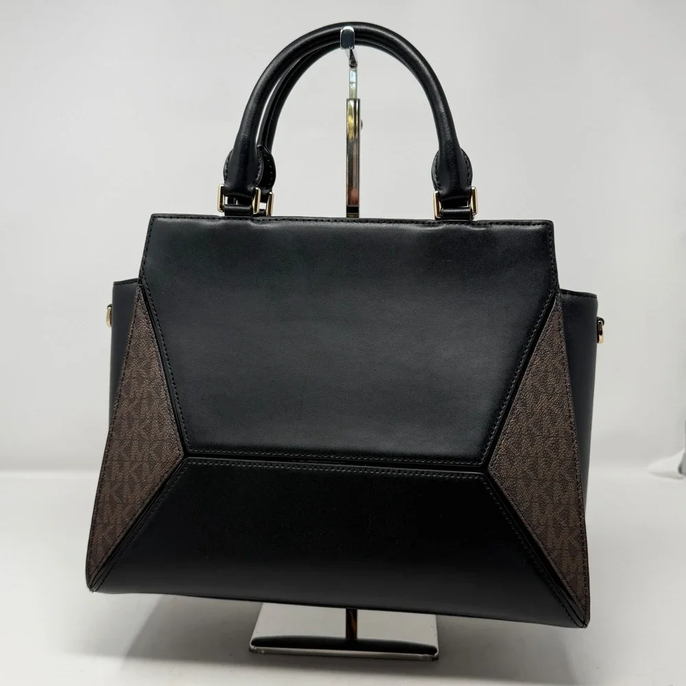 Michael Kors Hope Satchel Bag Brown Leopard Tiger Haircalf Leather Mob Wife